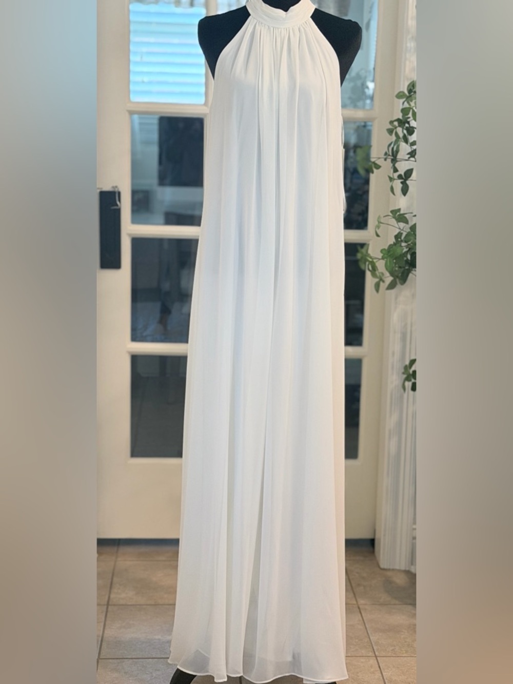MSK White Halter Maxi Dress